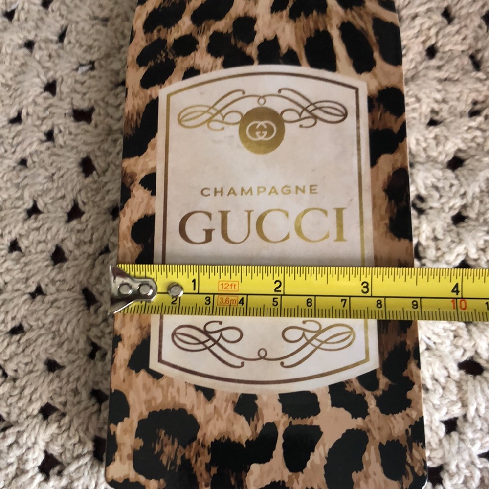 Gucci Gold and Black Leopard Champagne Bottle Wooden Home Decor - Picture 8 of 10